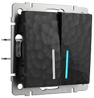 Переключатель с подсветкой без рамки Werkel Hammer 2-кл. проходной черный картинка